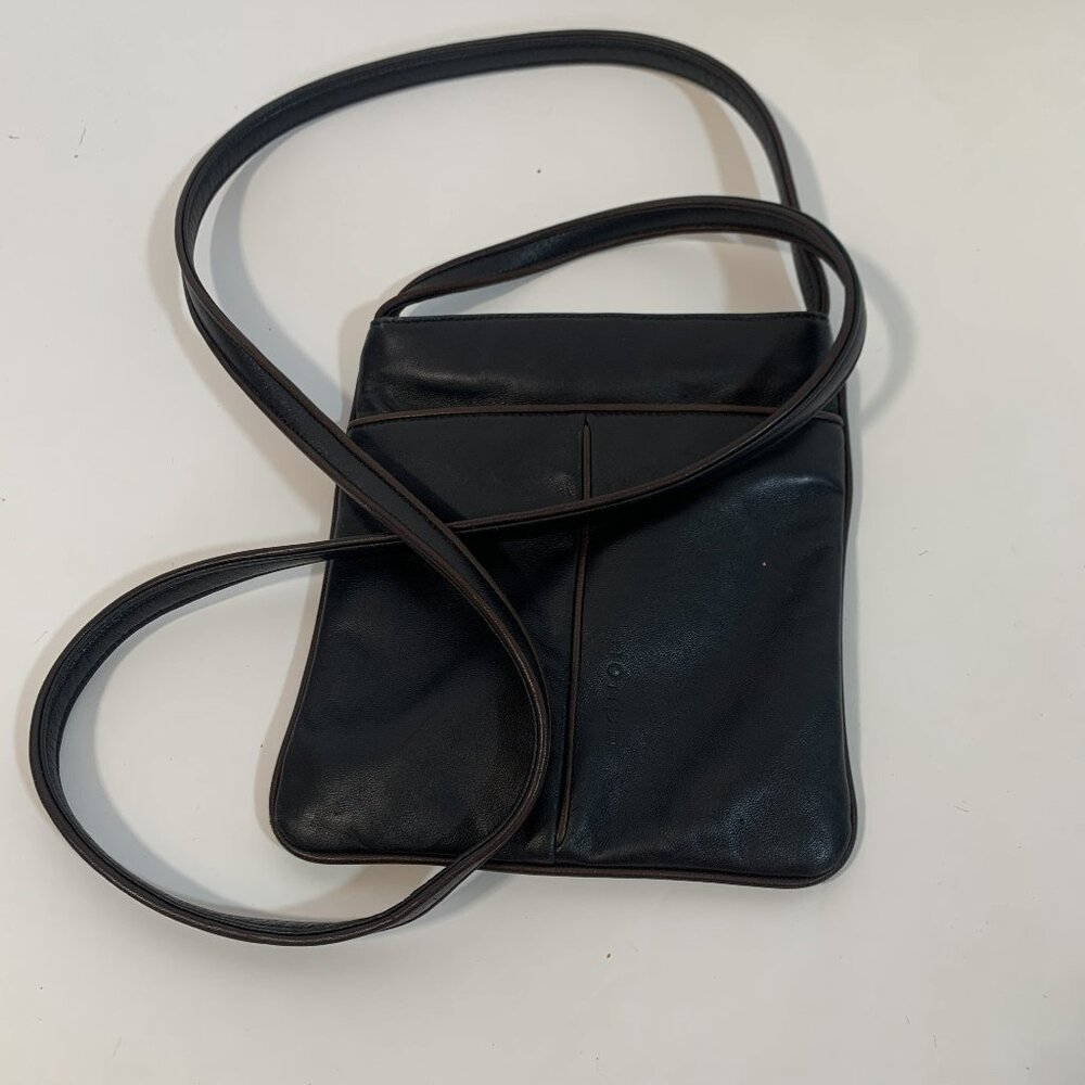 Loewe Vintage Black and Brown Lambskin Mini Crossbody Bag